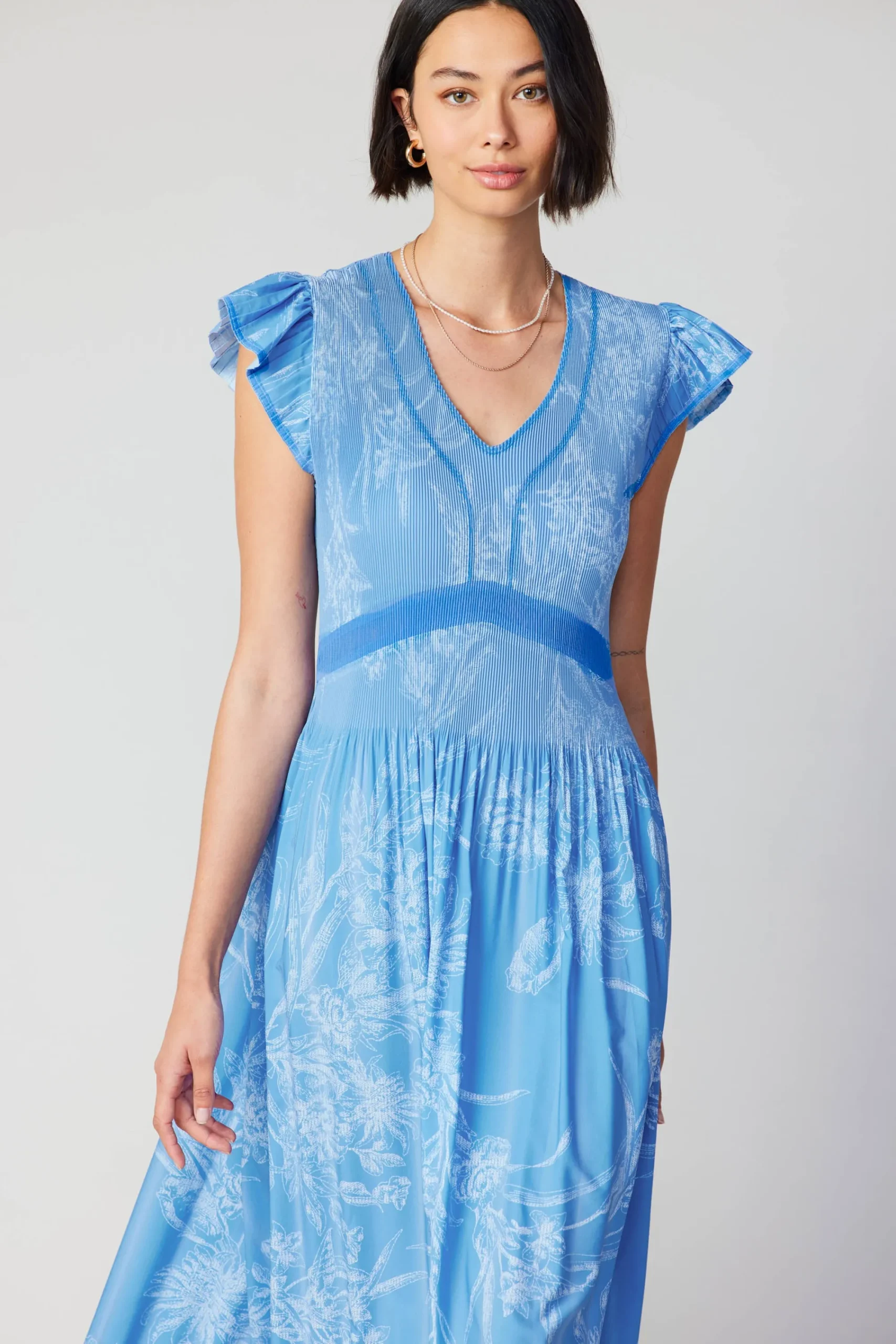 Current Air Midi Dresses-Carolina Pleated Skirt Midi Dress LIGHTBLUE