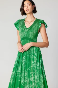 Current Air Midi Dresses-Carolina Pleated Skirt Midi Dress SPRINGGREEN