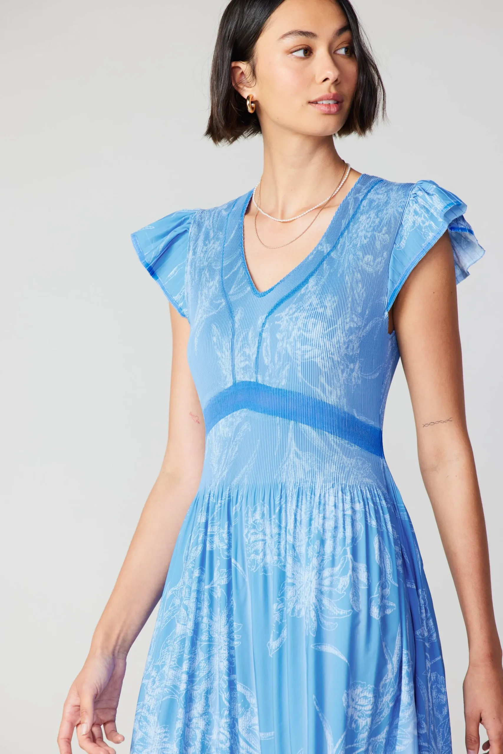 Current Air Midi Dresses-Carolina Pleated Skirt Midi Dress LIGHTBLUE