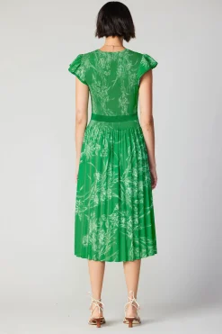Current Air Midi Dresses-Carolina Pleated Skirt Midi Dress SPRINGGREEN