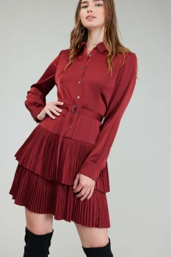 Current Air Mini Dresses-Carrera Mini Dress BURNTUMBER