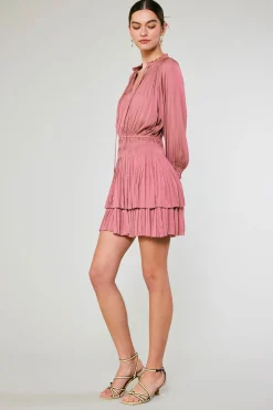 Current Air Mini Dresses-Cecile Smocked Mini Dress MAUVEBLUSH