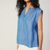 Current Air Sleeveless Tops-Tank Top CHAMBRAY
