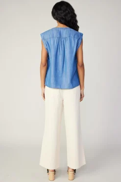 Current Air Sleeveless Tops-Tank Top CHAMBRAY