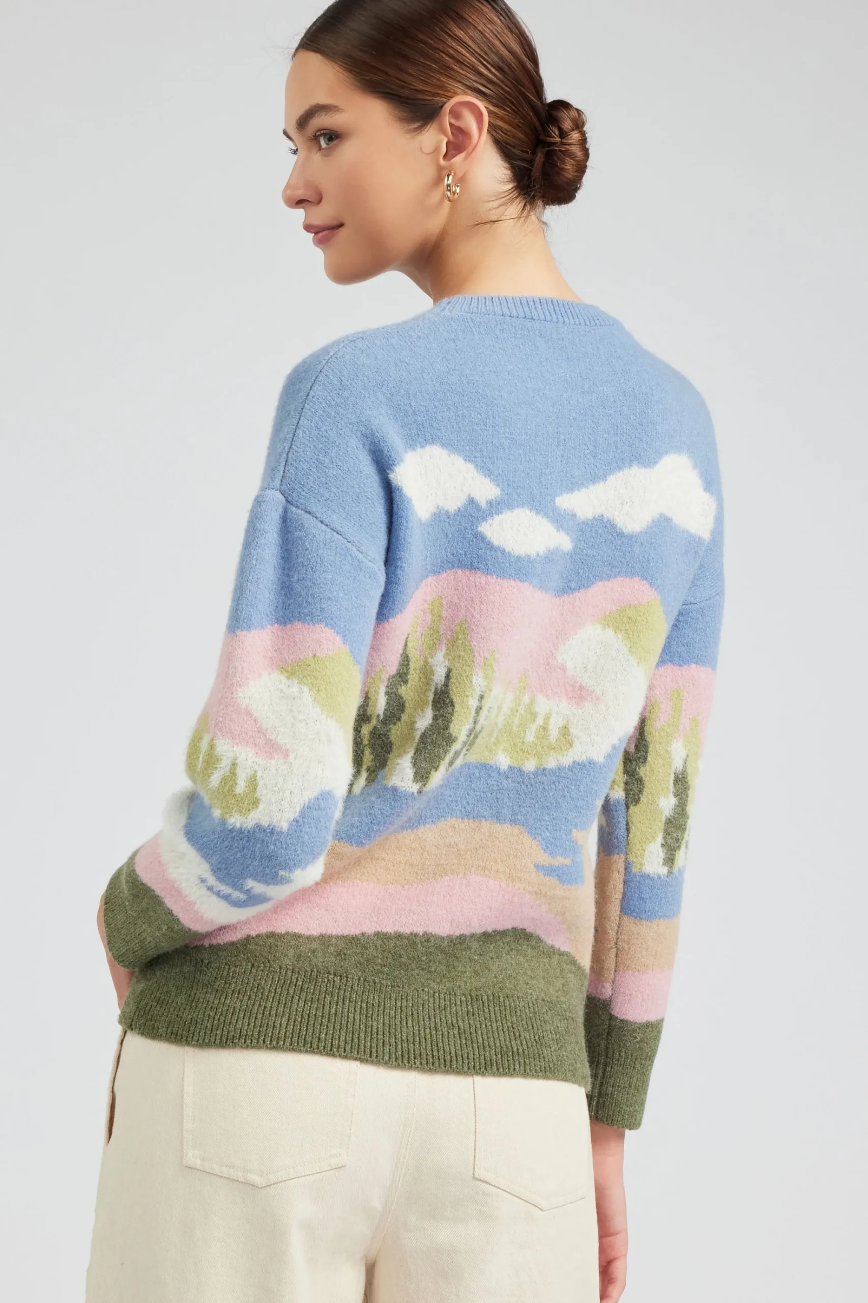 Current Air Knitwear | Sweaters-Cloudy Meadows Sweater BLUEMLT
