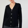 Current Air Cardigans | Sweaters-Contrast Paneled Cardigan BLACK