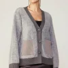 Current Air Cardigans | Sweaters-Contrast Pocket Cardigan COCOAMELANGE