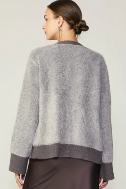 Current Air Cardigans | Sweaters-Contrast Pocket Cardigan COCOAMELANGE