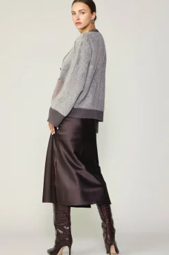 Current Air Cardigans | Sweaters-Contrast Pocket Cardigan COCOAMELANGE