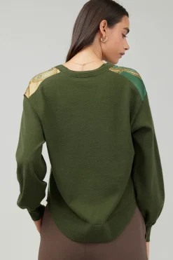 Current Air Knitwear | Sweaters-Contrast Print Sweater Top OLIVEMLT