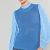 Current Air Knitwear | Long Sleeve Tops-Contrast Sleeve Sweater Top AEROBLUE