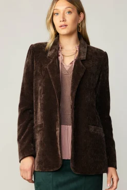 Current Air Coats & Jackets-Corduroy Blazer DARKBROWN