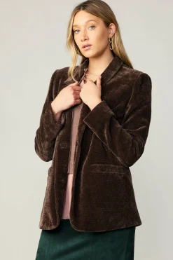Current Air Coats & Jackets-Corduroy Blazer DARKBROWN