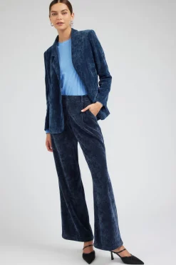 Current Air Pants-Corduroy Pleated Wide Leg Pant DARKBLUE