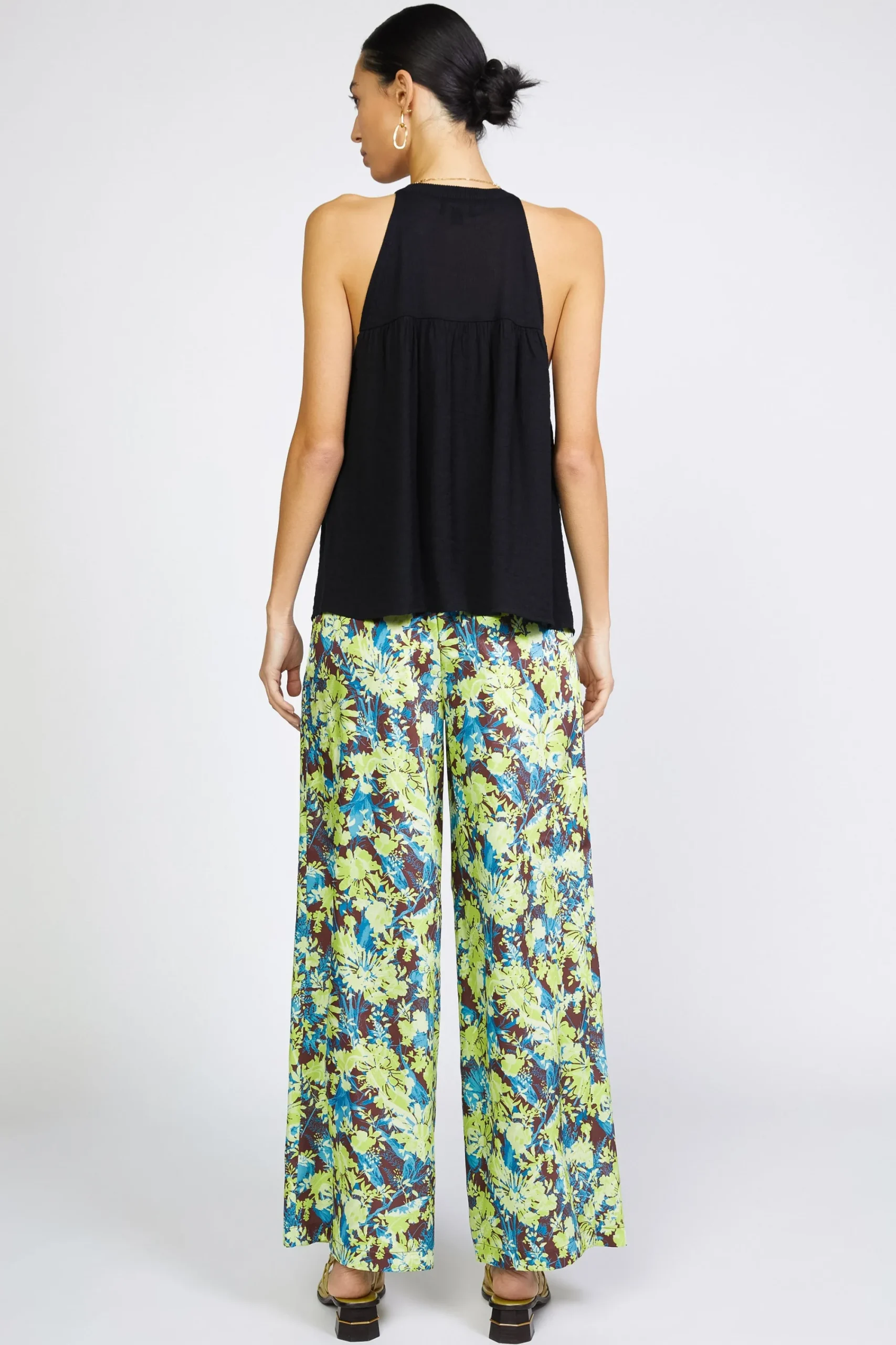 Current Air Sleeveless Tops | Sweaters-Crotchet Yoke Top BLACK