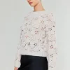 Current Air Knitwear | Sweaters-3D Floral Crochet Sweater IVORY