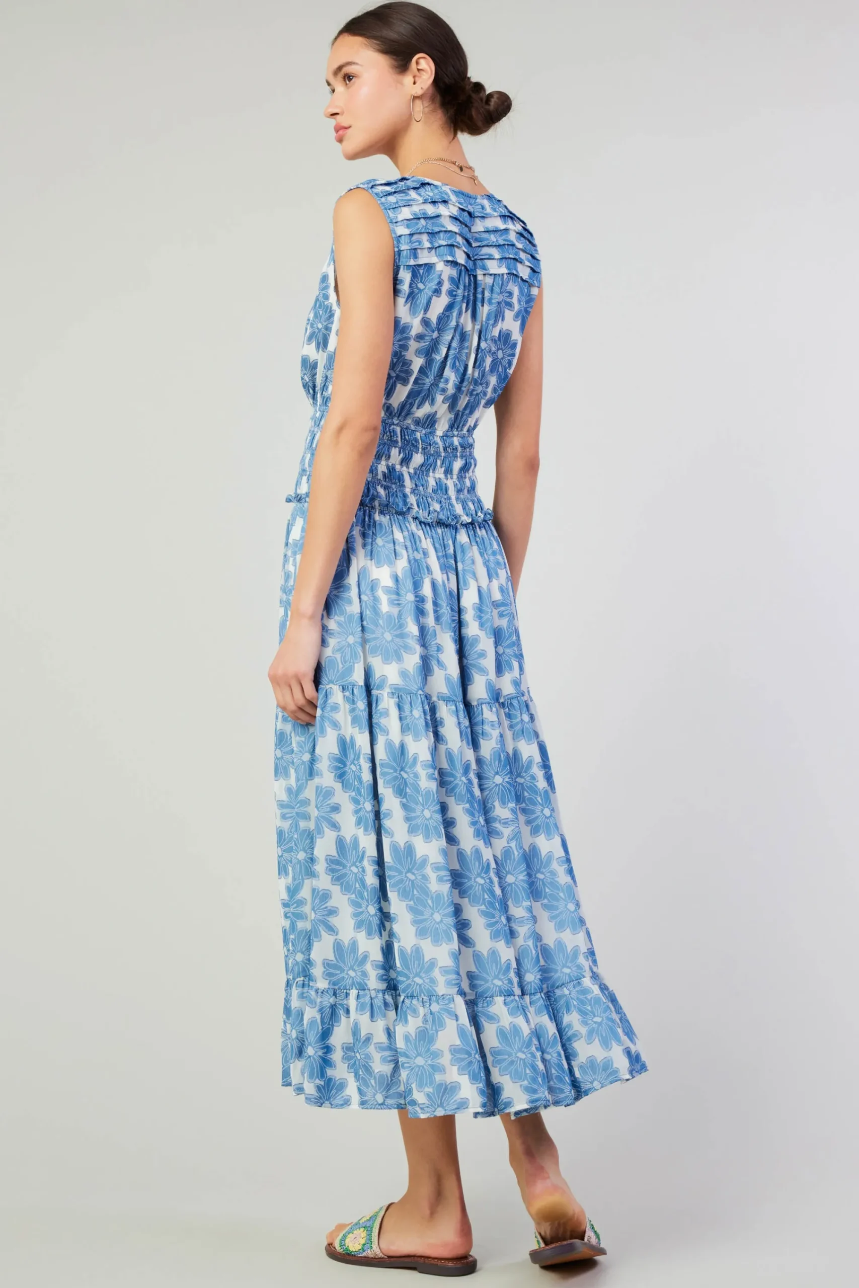 Current Air Maxi Dresses-Daisy Jacquard Maxi Dress DENIMBLUE
