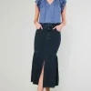 Current Air Skirts-Denim Midi Skirt INDIGO
