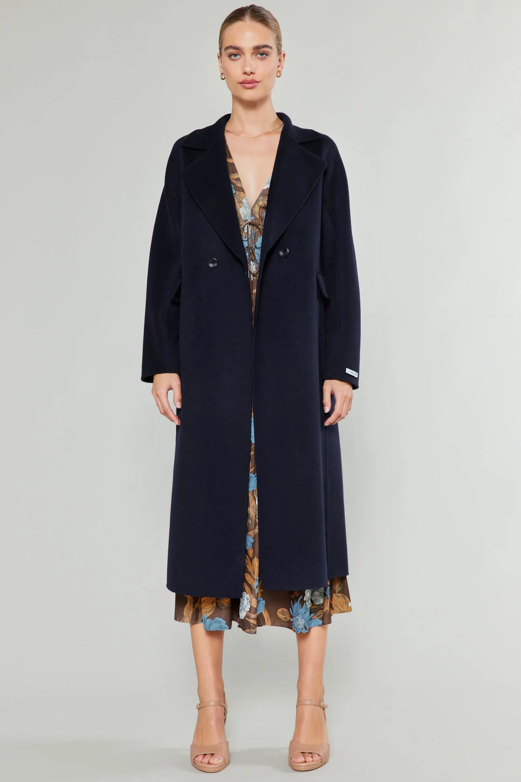 Current Air Coats & Jackets-Double Breasted Wool Coat DARKNAVY
