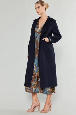 Current Air Coats & Jackets-Double Breasted Wool Coat DARKNAVY