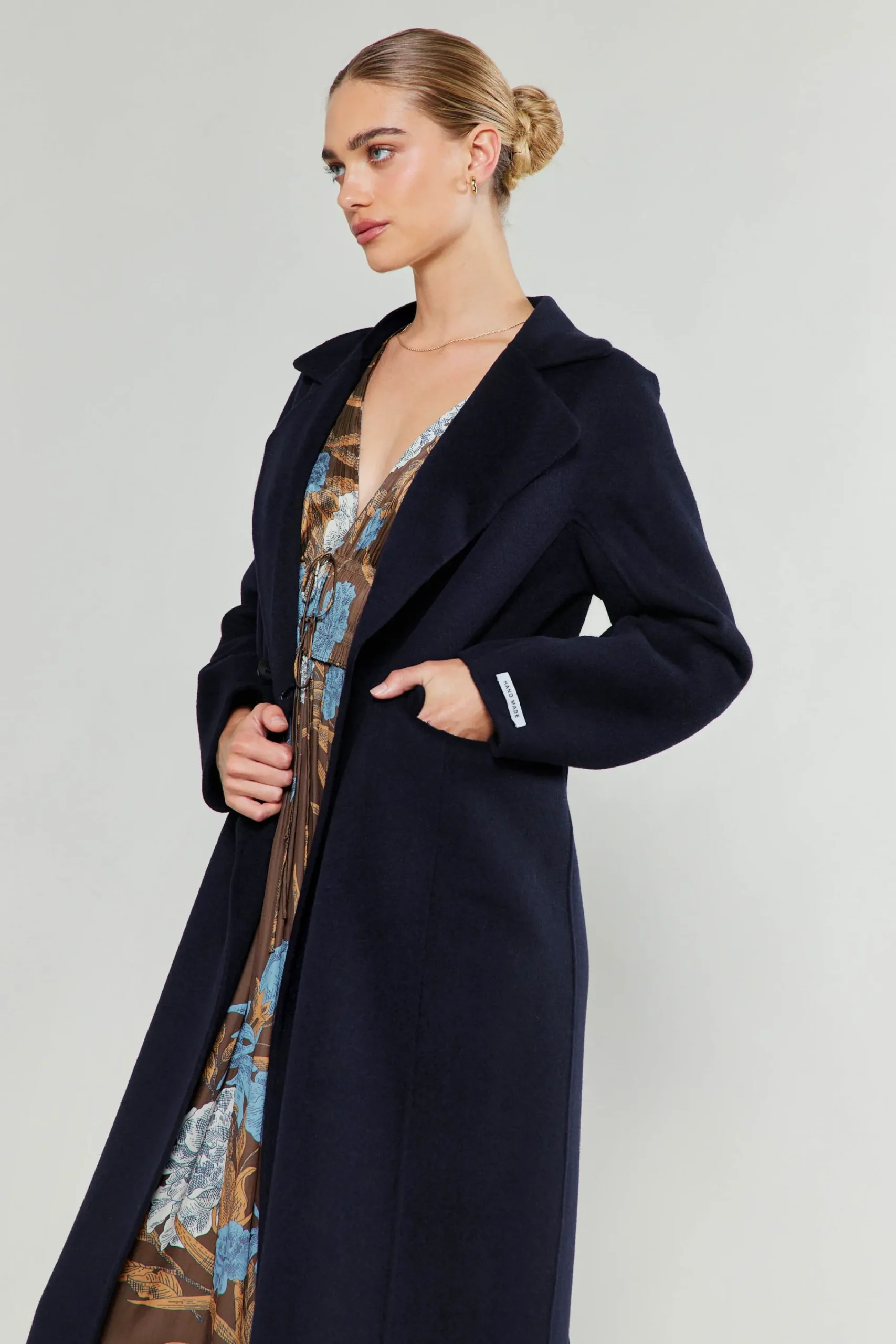 Current Air Coats & Jackets-Double Breasted Wool Coat DARKNAVY