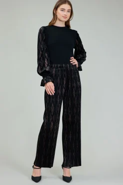 Current Air Pants-Elastic Waist Long Pants BLACKBRONZEMULTI