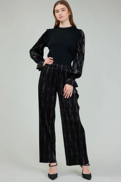 Current Air Pants-Elastic Waist Long Pants BLACKBRONZEMULTI