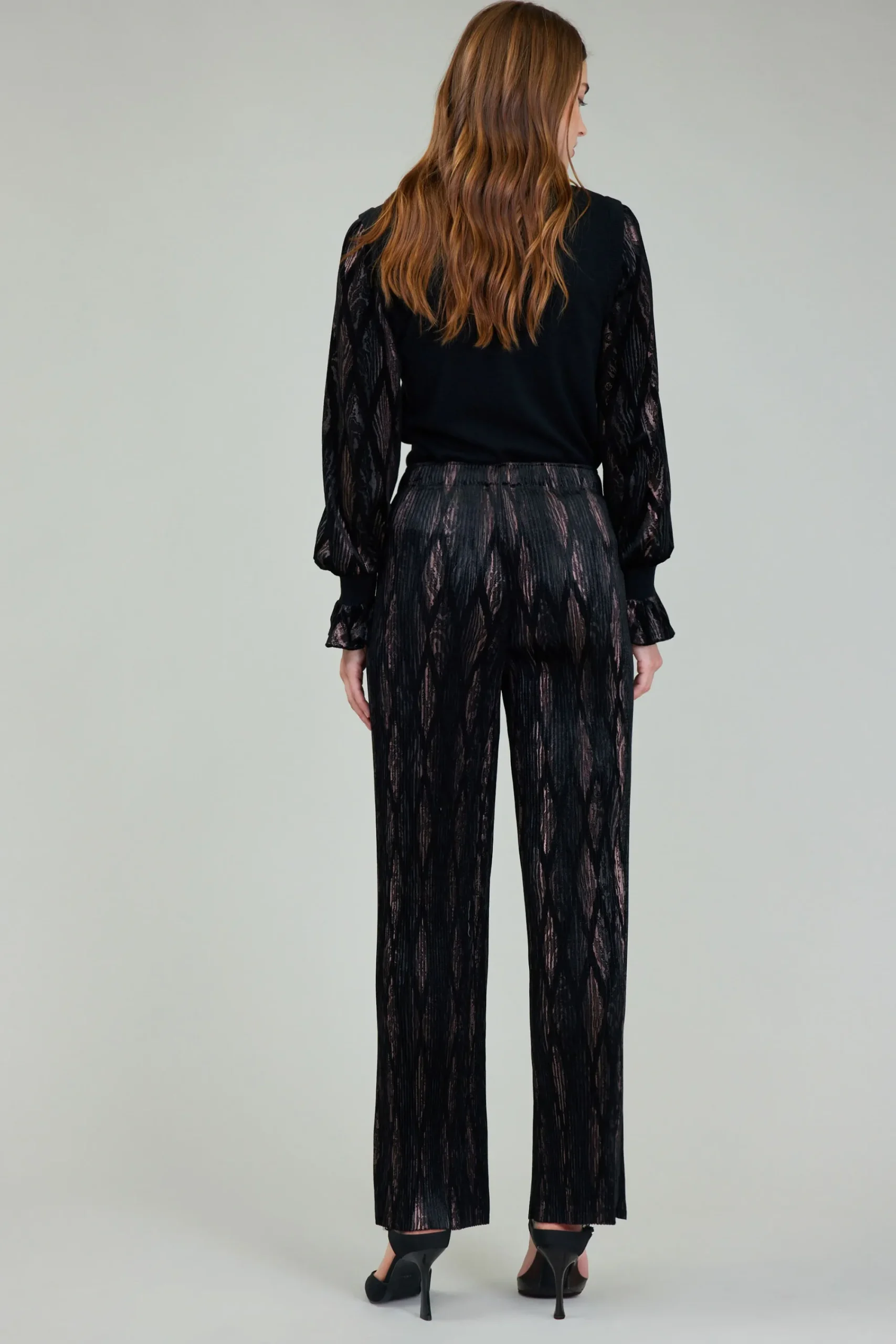 Current Air Pants-Elastic Waist Long Pants BLACKBRONZEMULTI