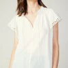 Current Air Sleeveless Tops-Eyelet Blouse WHITE