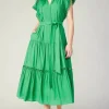 Current Air Midi Dresses-Eyelet Lace Midi Dress SPRINGGREEN