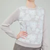 Current Air Knitwear | Sweaters-Floral Applique Sweater LIGHTBEIGE