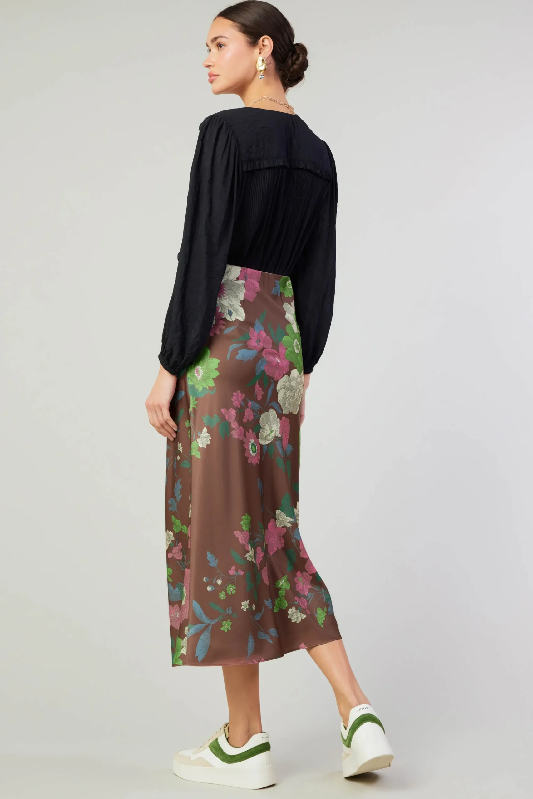 Current Air Skirts-Floral Bias Skirt MOCHAMLT