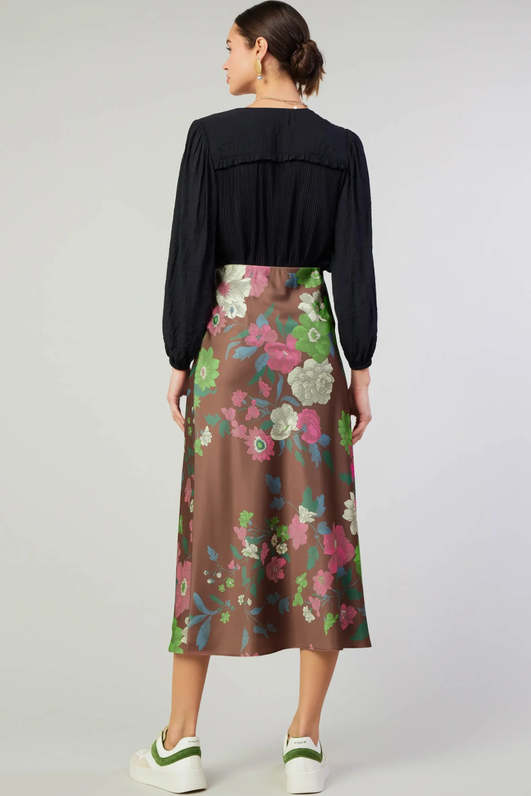 Current Air Skirts-Floral Bias Skirt MOCHAMLT