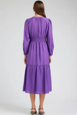 Current Air Midi Dresses-Floral Embroidered Maxi Dress PLUM