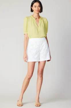Current Air Shorts-Floral Lace Shorts WHITE