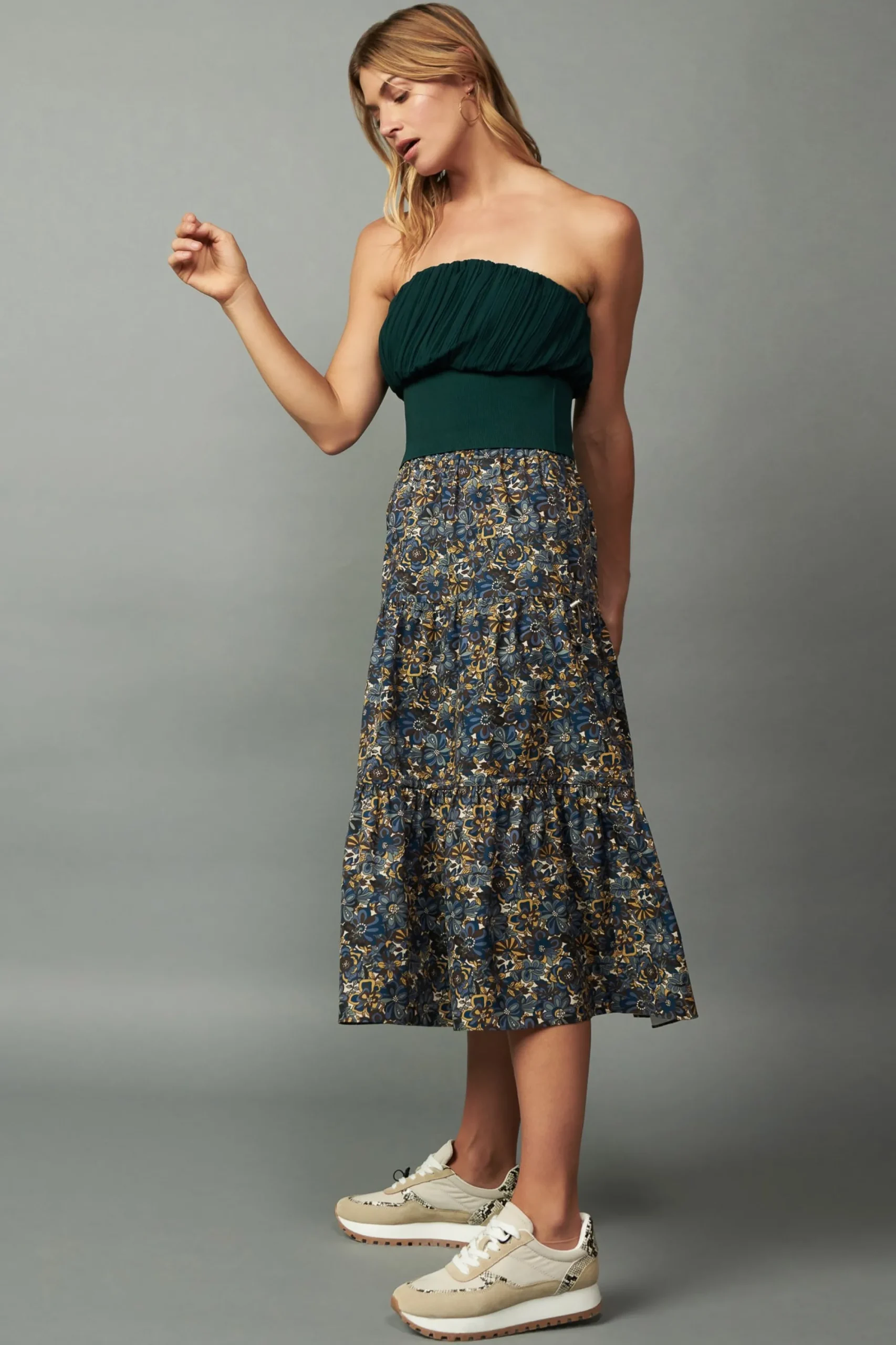 Current Air Skirts-Floral Midi Skirt MULTI