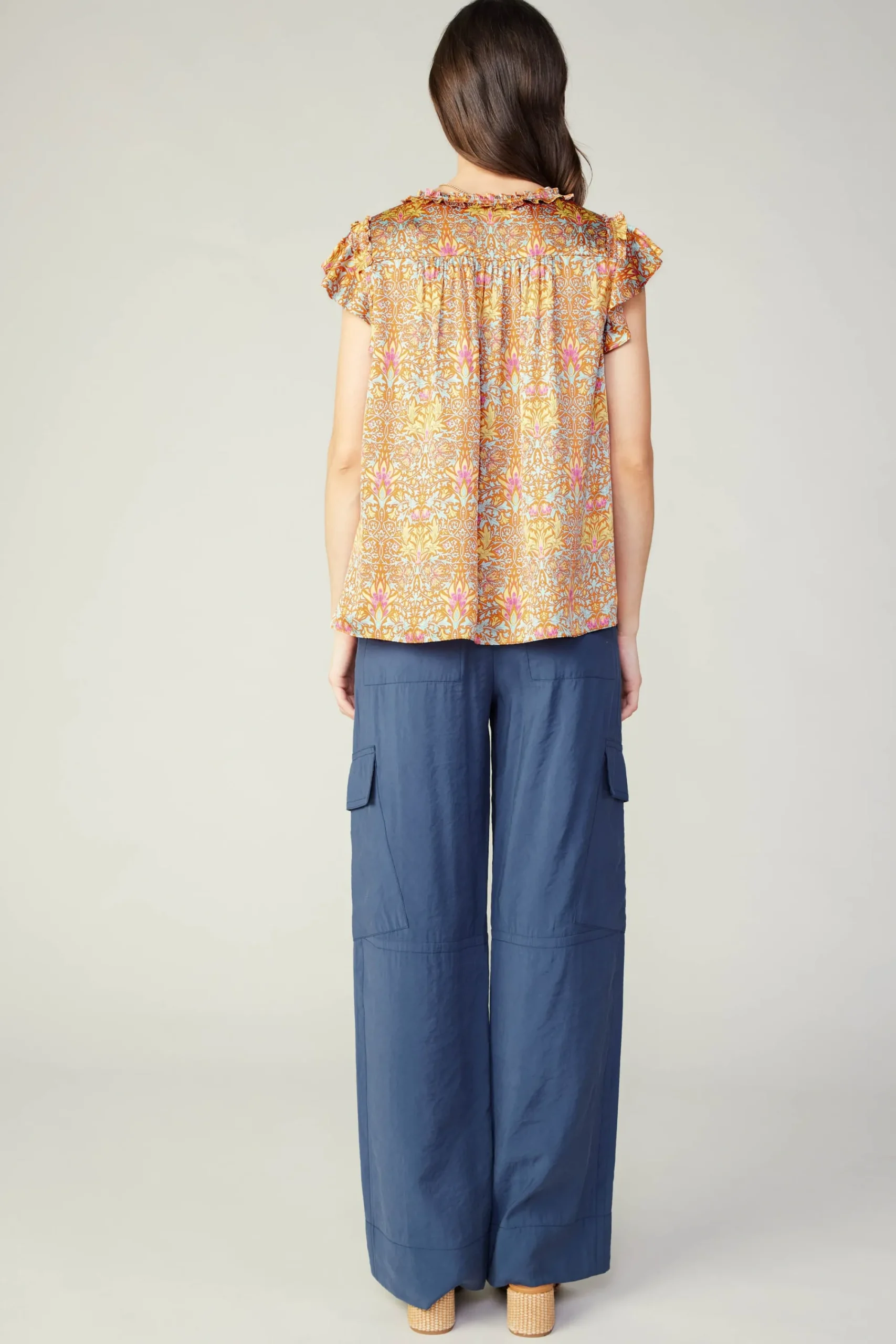Current Air Sleeveless Tops | Short Sleeve Tops-Floral Nouveau Blouse ORANGEMLT