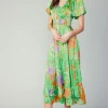 Current Air Maxi Dresses-Floral Pattern Maxi Dress FLORALGREEN