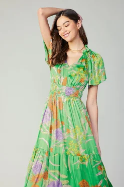 Current Air Maxi Dresses-Floral Pattern Maxi Dress FLORALGREEN