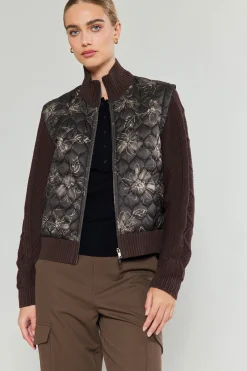 Current Air Knitwear | Coats & Jackets-Floral Patterned Sweater Jacket DARKFLORAL