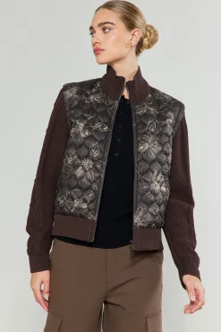 Current Air Knitwear | Coats & Jackets-Floral Patterned Sweater Jacket DARKFLORAL