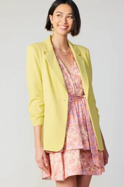 Current Air Mini Dresses-Floral Surplice Mini Dress CORAL