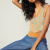 Current Air Knitwear | Sleeveless Tops-Floral Sweater Vest ORANGEMLT