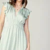Current Air Midi Dresses-Florence Ruffled Midi Dress SILVERSAGE
