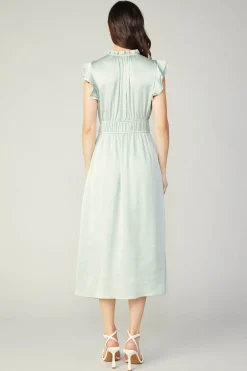 Current Air Midi Dresses-Florence Ruffled Midi Dress SILVERSAGE