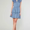 Current Air Mini Dresses-Flutter Sleeve Mini Dress DEEPPERIWINKLE
