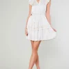 Current Air Mini Dresses-Flutter Sleeve Mini Dress PEARL