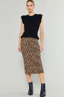 Current Air Knitwear | Sweaters-Flutter Sleeve Sweater Top BLACK