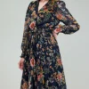 Current Air Maxi Dresses-Glimmer Botanical Maxi Dress NAVYMLT