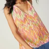 Current Air Sleeveless Tops-Gradient Chevron Tank ORANGEMLT